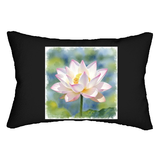 Serene Water Lily Floral Print Lumbar Pillows