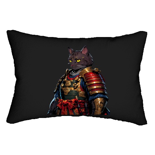 Warrior Cat in Armor Artwork Lumbar Pillows