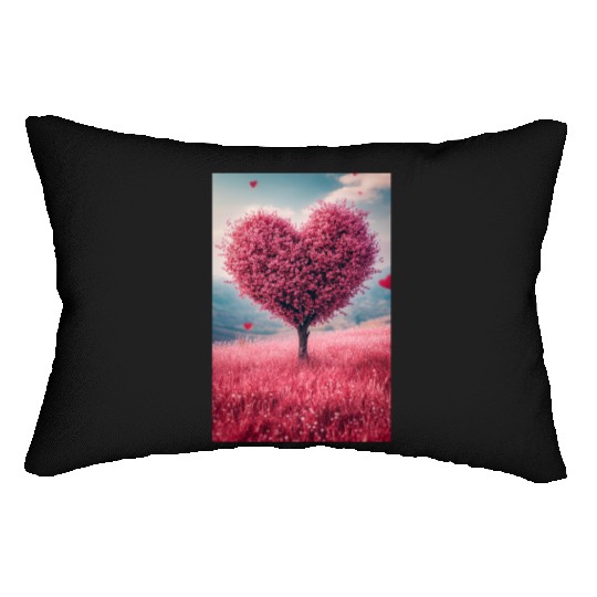 Romantic Heart Tree in Bloom Lumbar Pillows