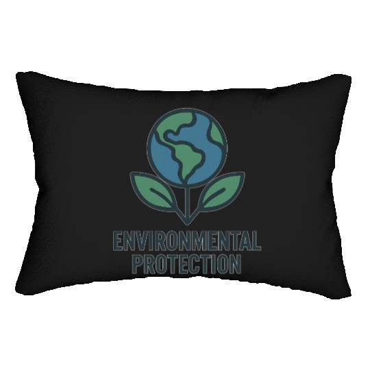 Earth and Leaf Eco Badge Design Lumbar Pillows