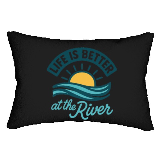 Life Is Better at the River | Blue Summer Nature Lumbar Pillows