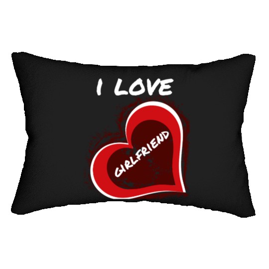 Grunge Style I Love My Girlfriend Heart Design Lumbar Pillows