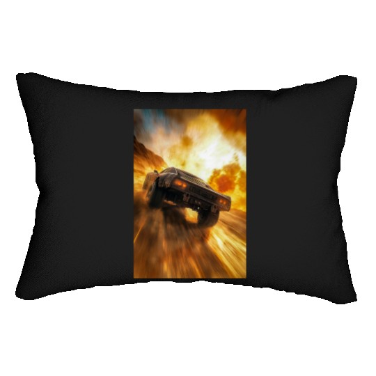 Muscle Car in Firestorm Drift Lumbar Pillows