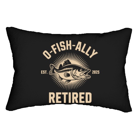 Retro D-Fish Alley Retirement Logo Lumbar Pillows