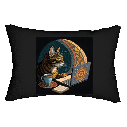 I are programmer - cool hacker cat- islamic mood Lumbar Pillows