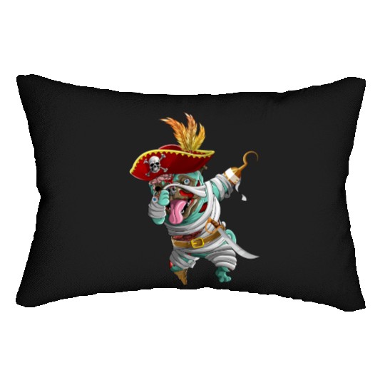 Dabbing Pirate Zombie Mummy Pug Cute Halloween Pug Lumbar Pillows