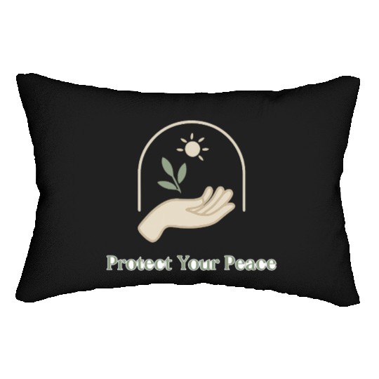 Peaceful Nature Hand with Sun and Leaf Lumbar Pillows