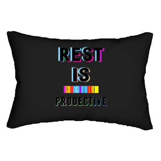 Rest is Creative and Colorful Typography Lumbar Pillows