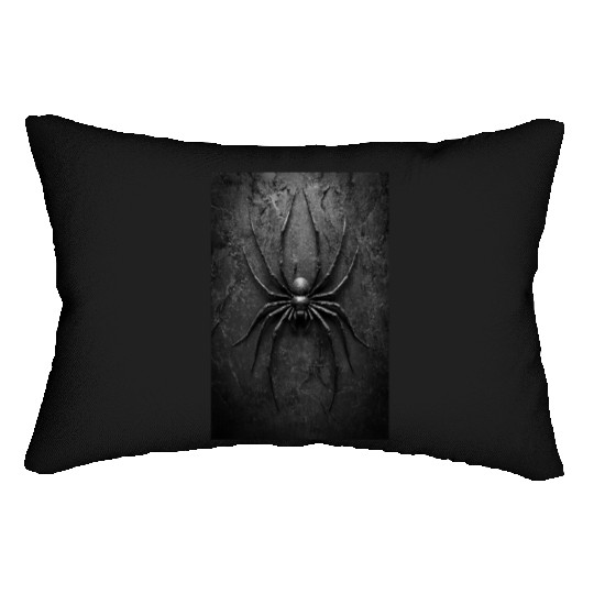 Black Widow Style Spider Art Lumbar Pillows