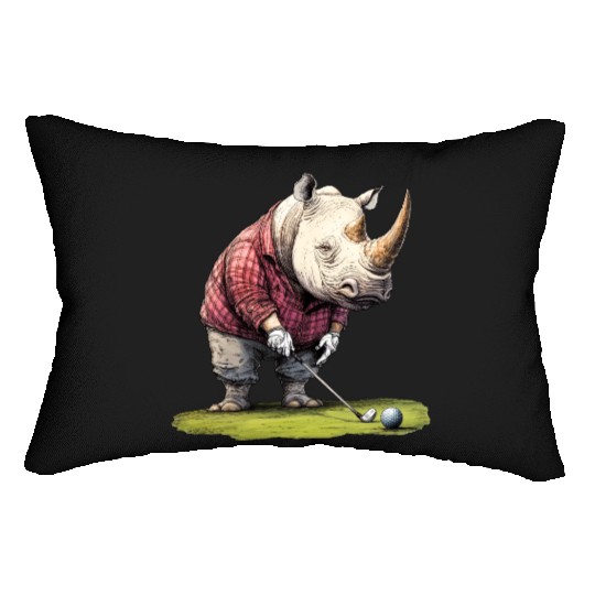 Rhinoceros Golfer / Golf Rhinoceros Lumbar Pillows