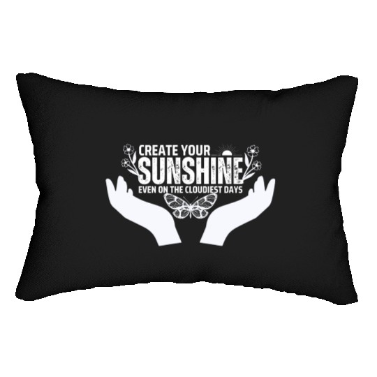 Hopeful Sunshine Motivational Quote Lumbar Pillows