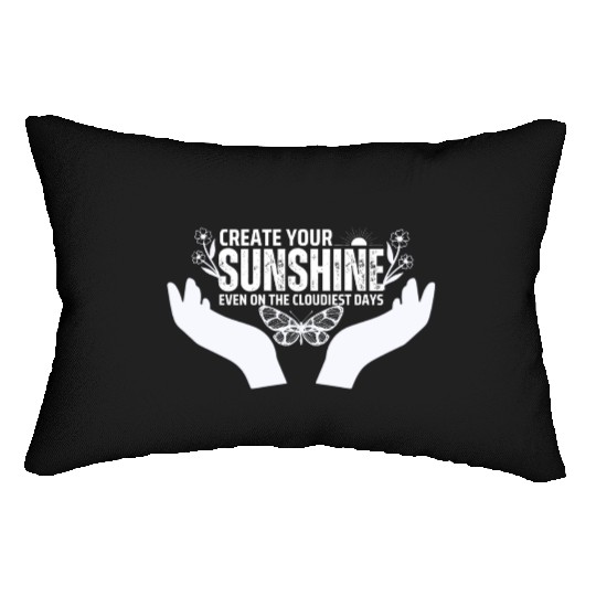 Hopeful Sunshine Motivational Quote Lumbar Pillows