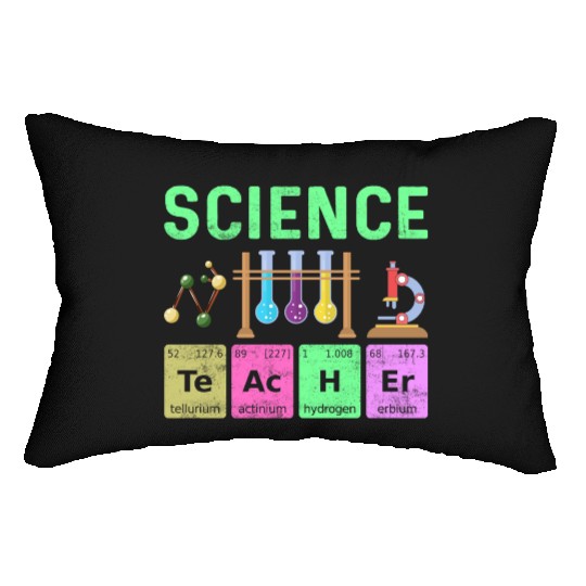 Science Art Teacher - Colorful Periodic Table Lumbar Pillows