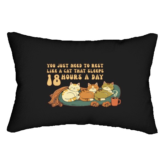 Relaxing Cat Nap Quote Design Lumbar Pillows