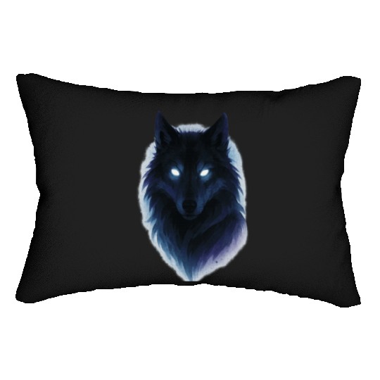 Enigmatic Howling Wolf Design Lumbar Pillows