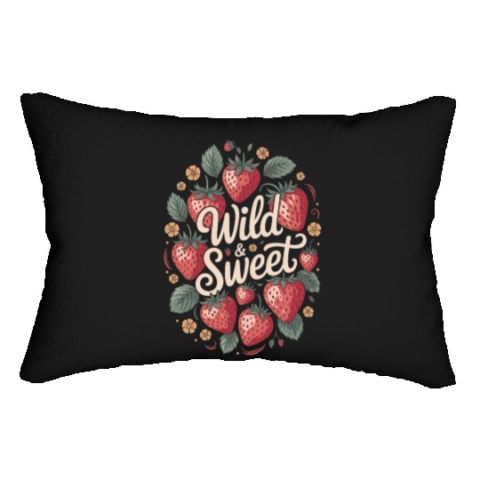 Wild & Sweet Strawberry Delight Design Lumbar Pillows