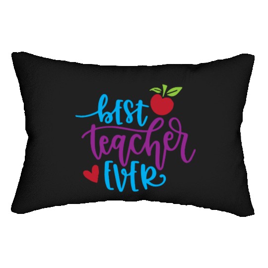 Best Teacher Ever – Apple & Heart Design Lumbar Pillows