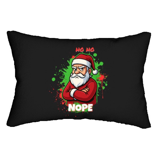 Ho Ho Nope – Grumpy Santa Art Lumbar Pillows