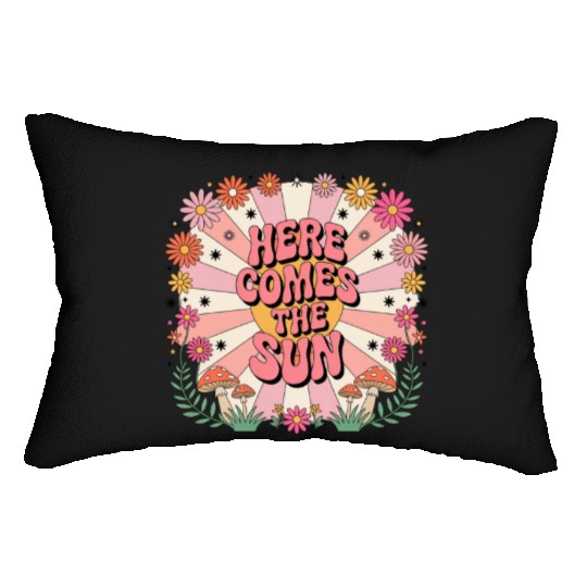Here Comes The Sun Flowers Abstract Art Lover Lumbar Pillows
