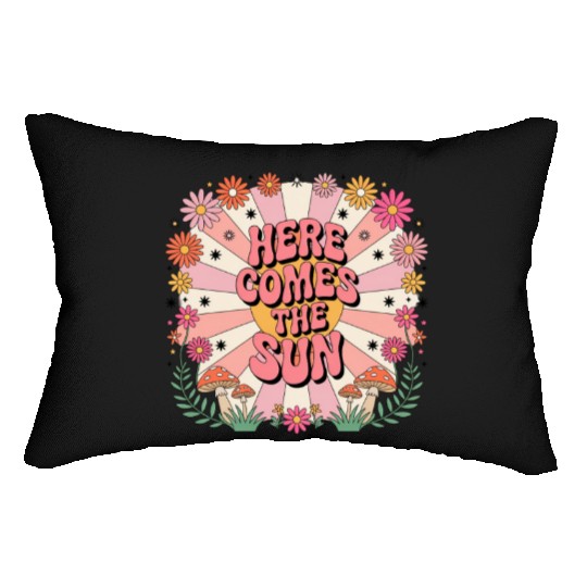 Here Comes The Sun Flowers Abstract Art Lover Lumbar Pillows