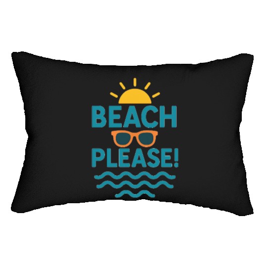 Sunny Beach Vacation Graphic Lumbar Pillows