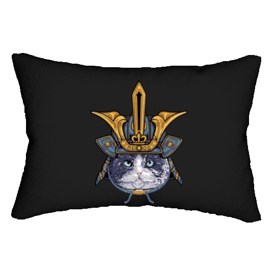 Samurai Cat Warrior Lumbar Pillows