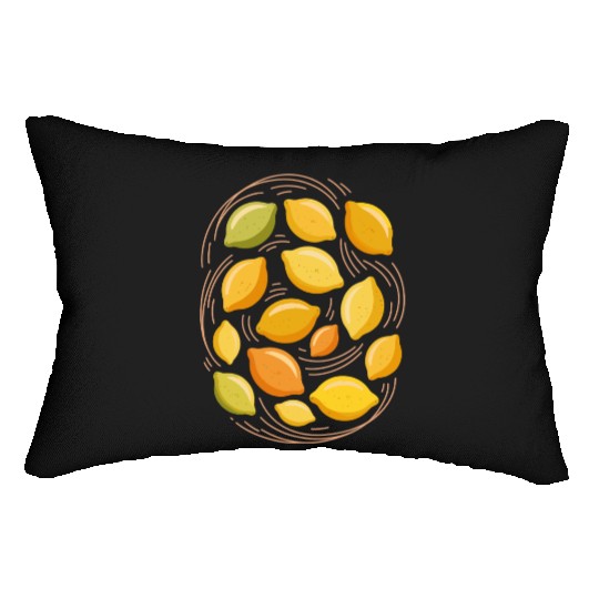 Lemon Pattern for Citrus Lovers Lumbar Pillows