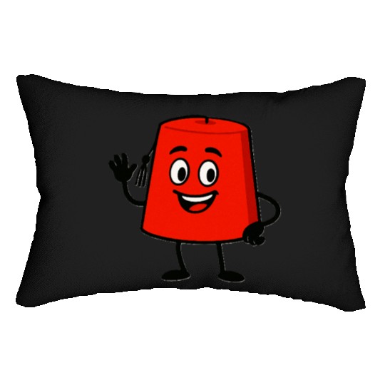 Whimsical Red Lamp Character Design Lumbar Pillows