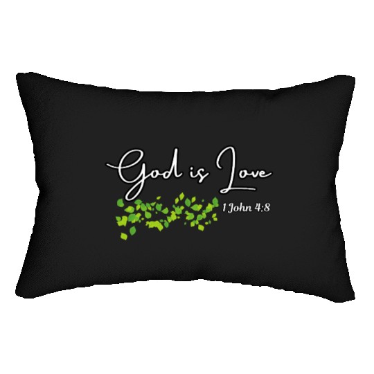 God is Love Biblical Leaf Design Lumbar Pillows