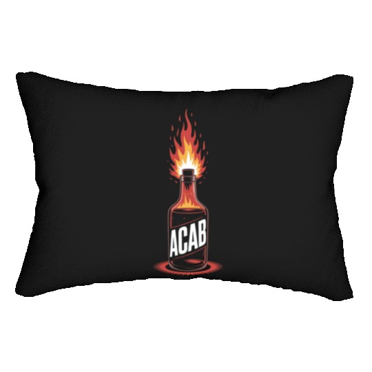 Fiery ACAB Bottle Illustration Lumbar Pillows