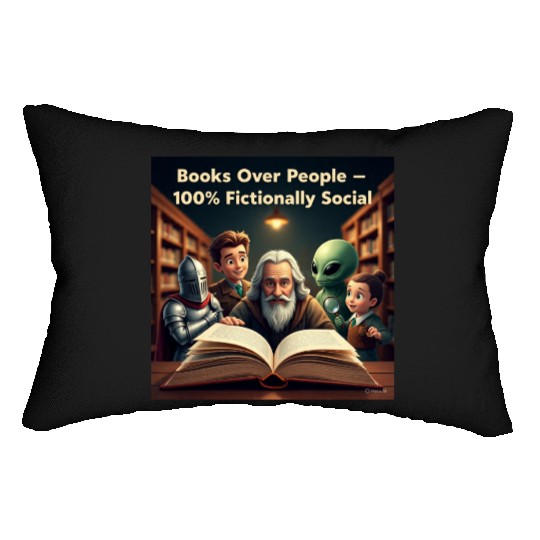 Fictional Alien and Wizard Book Lovers Lumbar Pillows