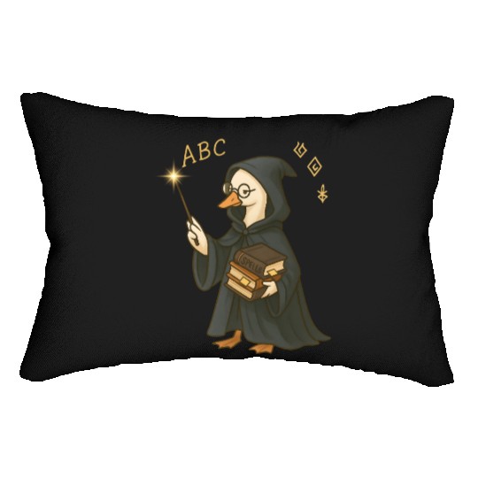 Wizard Goose with Spell Books Lumbar Pillows