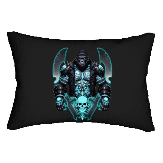 Neon Warrior Gorilla Lumbar Pillows