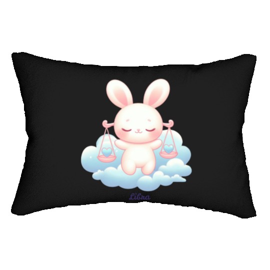 Sweet Bunny Libra Illustration Lumbar Pillows