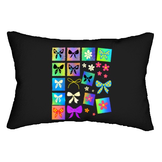 Pastel Aesthetic Stam Y2K Cute Girly Coquette Bow Lumbar Pillows