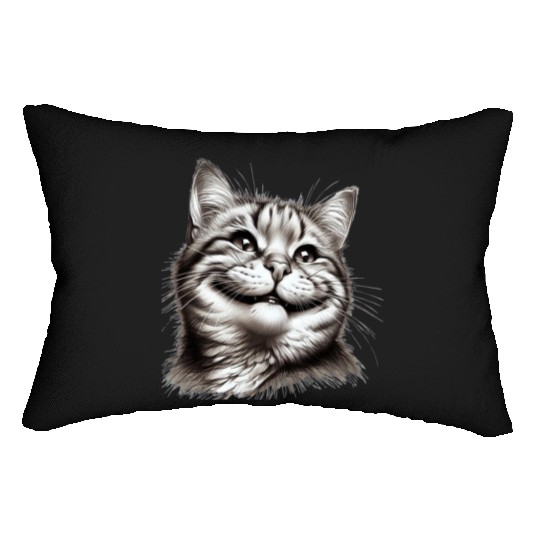 Joyful Cat Illustration for Apparel Lumbar Pillows