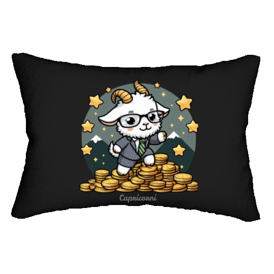 Capricorn Business Goat Illustration Lumbar Pillows
