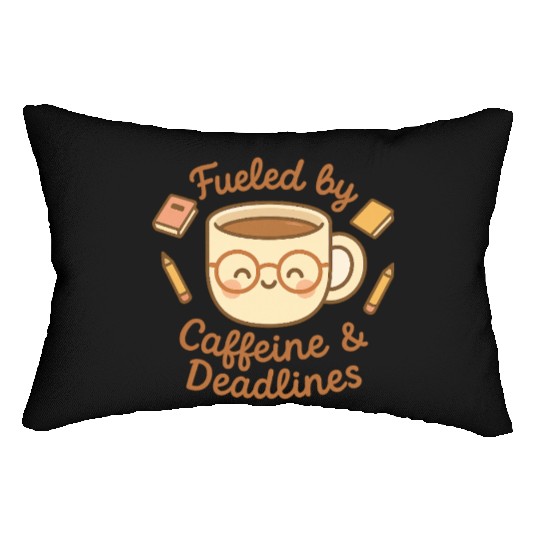 Caffeine & Deadlines Coffee Lover Design Lumbar Pillows