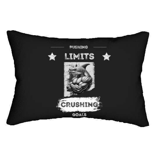 PUSHING LIMITS – Ripped Shark Gym Design Lumbar Pillows