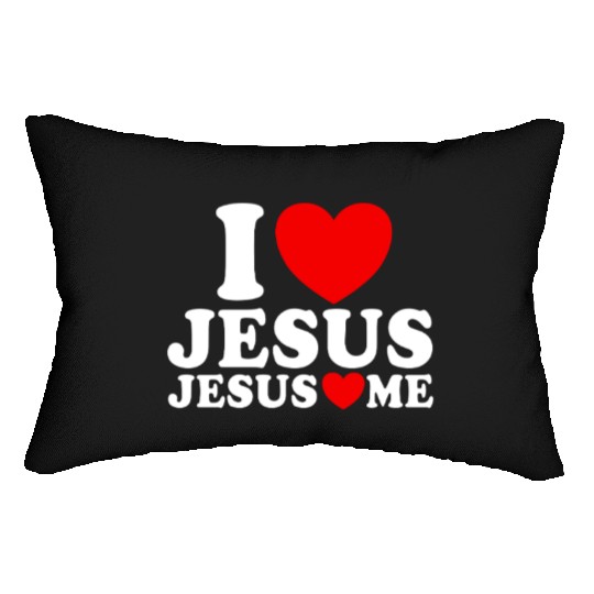 I Love Jesus Jesus Loves Me Christian Faith JesuJs Lumbar Pillows