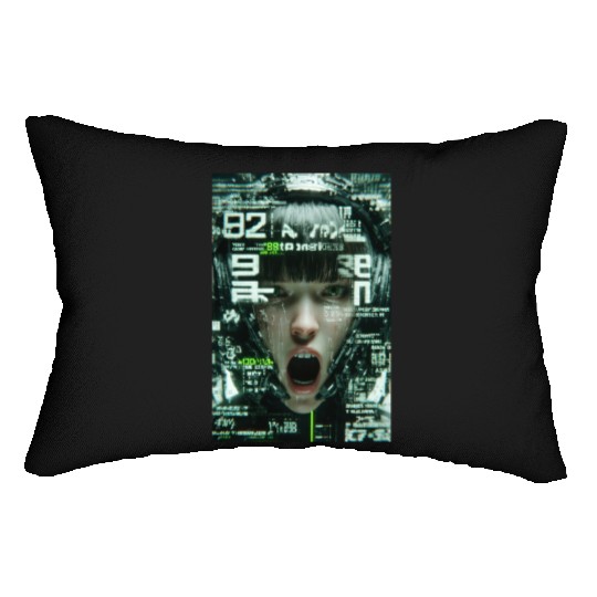 Cyberpunk Digital Scream Lumbar Pillows