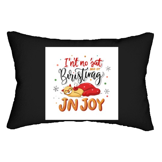 Festive Cat Joy Christmas Design Lumbar Pillows
