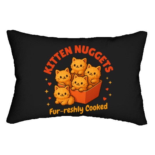 Cute Kitten Nuggets – Funny Food Cat Lumbar Pillows