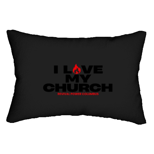 Love My Church Red Lumbar Pillows