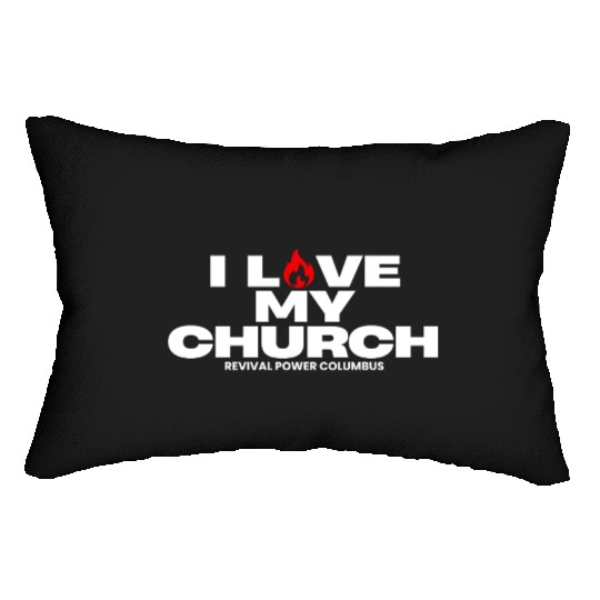 I Love my Church - Red Lumbar Pillows