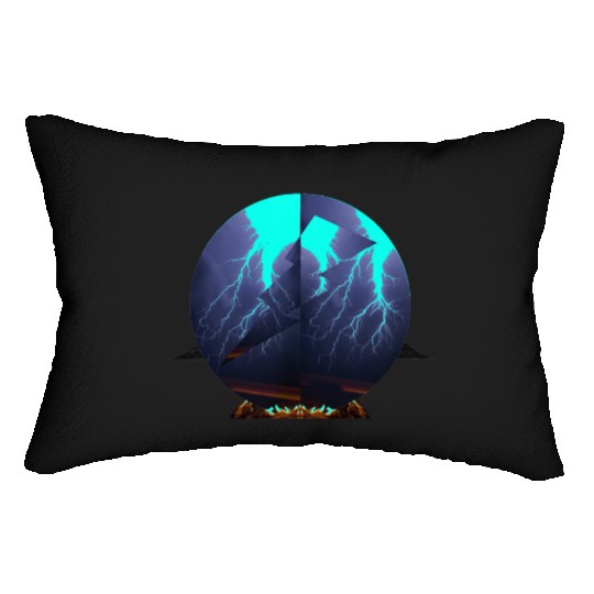 Royal Blue Lightning Lumbar Pillows
