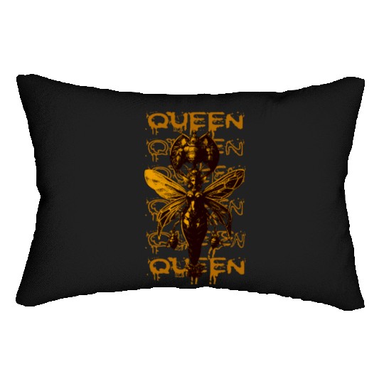 Queen Bee Warrior – Dark Fantasy Insect Art Lumbar Pillows