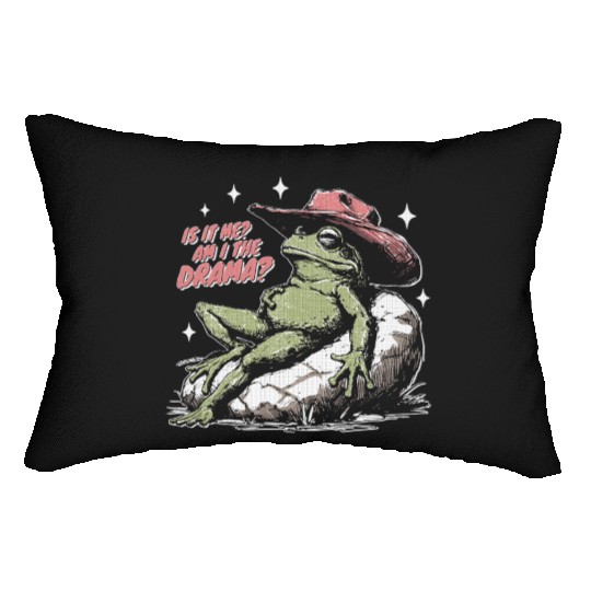 Am I The Drama Whimsical Lizard frog Lumbar Pillows