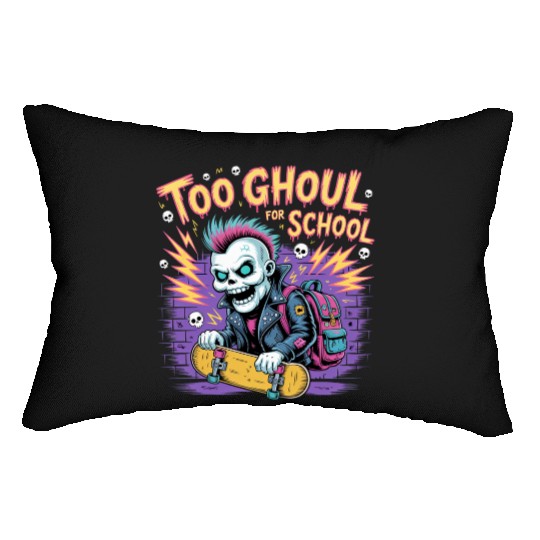 Too Ghoul for School – Punk Ghost Halloween Lumbar Pillows
