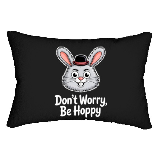 Playful Bunny with Winking Charm Lumbar Pillows